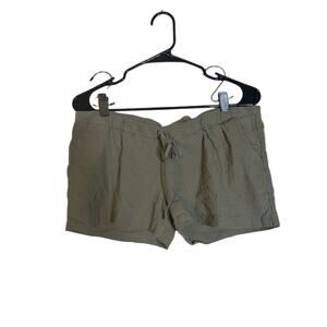 SHEIN Women’s Olive Green Drawstring Cotton Casual Lounge Running Shorts Sz Sm